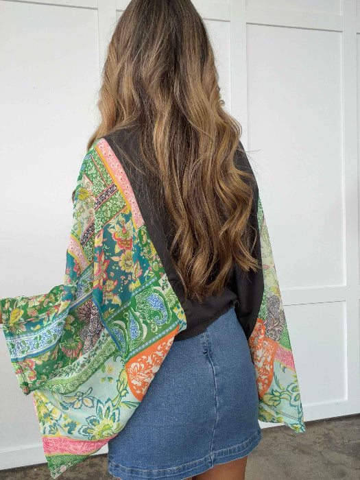 1776 Vintage Kantha Styled Top – Boho Artisan Patchwork Top