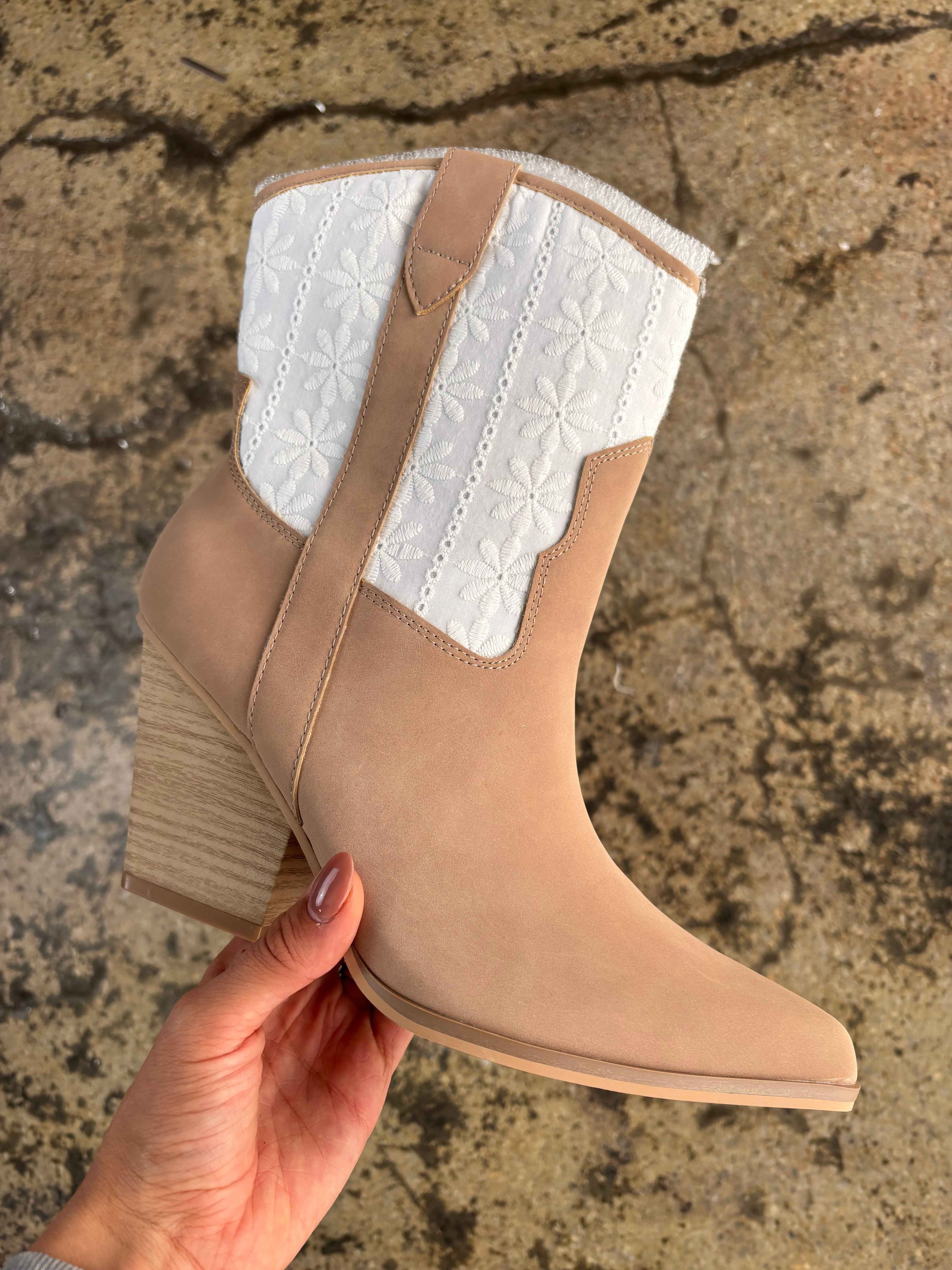 Sutton Floral Weave Cowgirl Boots – Western Embroidered Booties