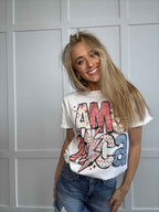 America Graphic Tee & Cropped Hoodie – Patriotic Shirt