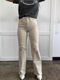 More To Come High Waist Distressed Wide Leg Jeans – Bone