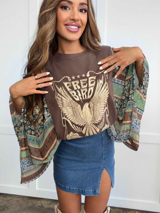 Free Bird Vintage Kantha Top – Boho Artisan Patchwork Blouse