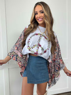 Peace and Love Kantha Styled Top – Boho Layered Patchwork Tee