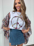 Peace and Love Kantha Styled Top – Boho Layered Patchwork Tee