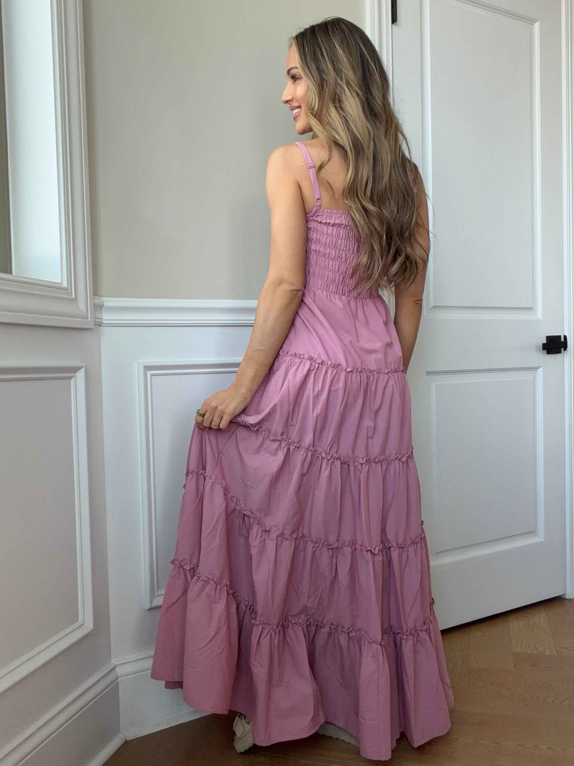 Alicia Summer Dress – Flowy Ruched Waist Maxi Dress