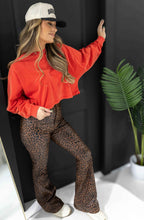 Fiona High Waisted Bell Bottom Flare Jeans - Desert Brown Leopard