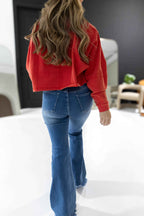 Viral Lainey Tummy Control Flare Jeans – High Waisted Distressed Denim