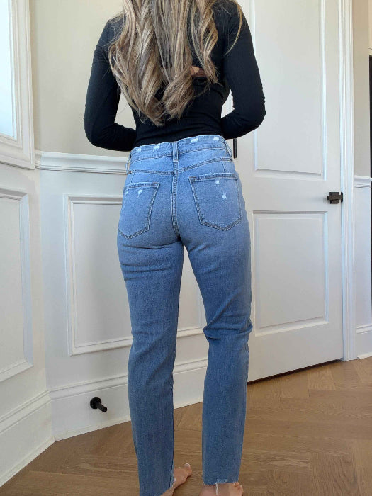 Holly High Rise Straight Leg Jeans – High Waisted Straight Leg Denim