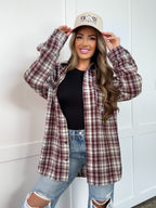 Crisp Breeze Oversized Plaid Flannel Shirt – Button Down