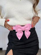 Merry & Bright Bow Belt in Pink