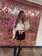Merry & Bright Bow Belt in Pink