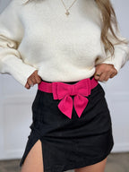 Merry & Bright Bow Belt in Fuschia