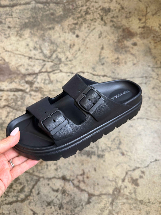 On The Edge Chunky Sandals in Black