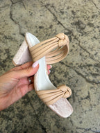 Raquel Snakeprint Heels – Knotted Strap Chunky Heel Sandals