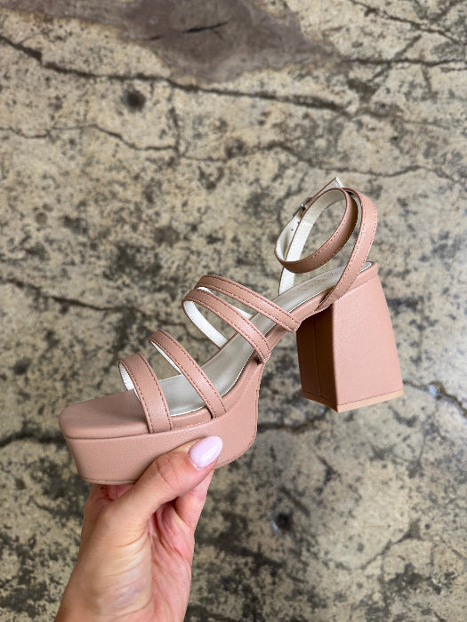 Talia Chunky Platform Block Heels in Mauve