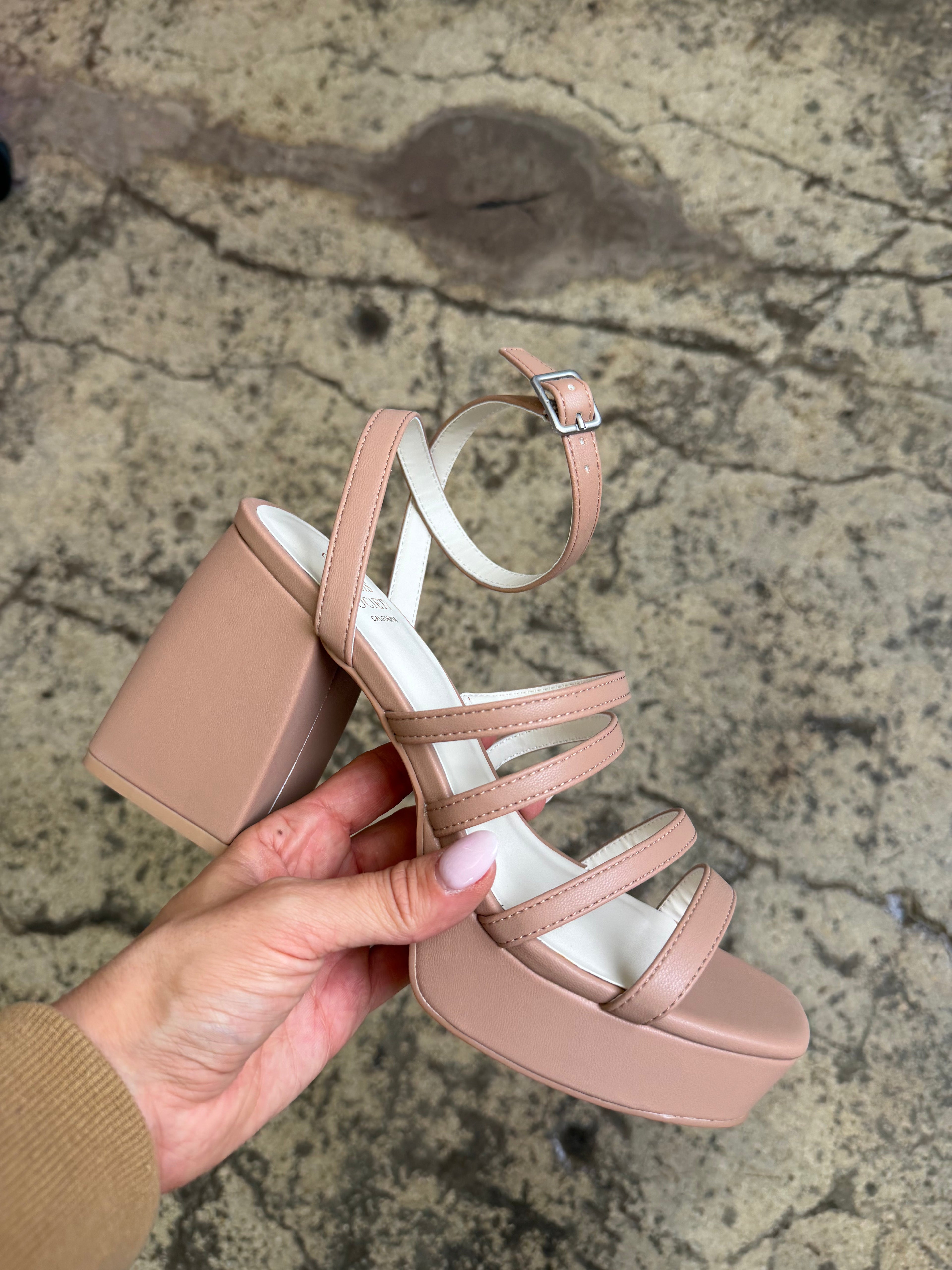 Talia Chunky Platform Block Heels – Strappy Heel Sandals