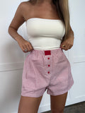 Tianna Red Striped Boxer Shorts – Casual Lounge Shorts