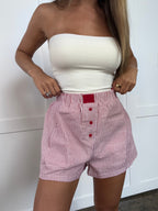 Tianna Red Striped Boxer Shorts – Casual Lounge Shorts