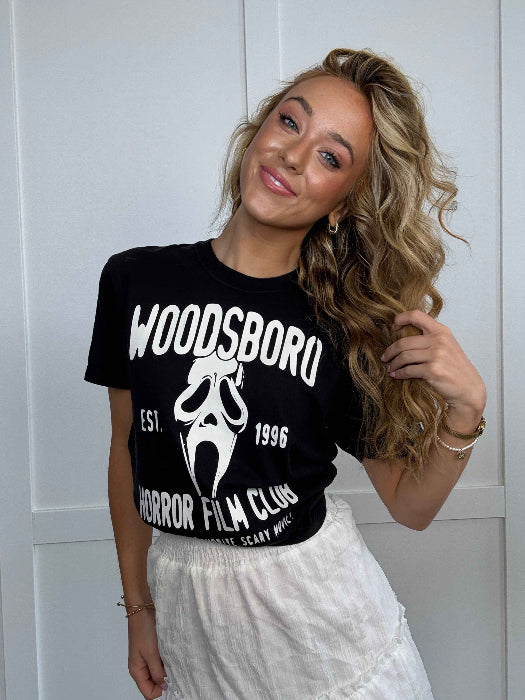 Woodsboro Horror Film Club Graphic TShirt in Black