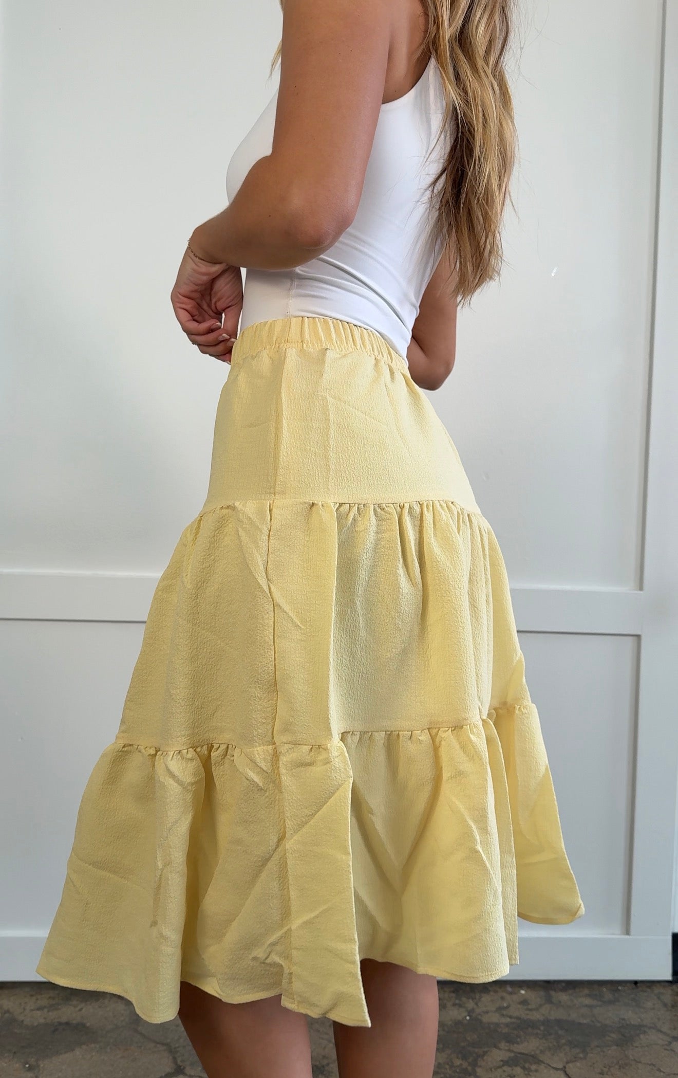 Holly Tiered Midi Skirt – Flowy Layered Skirt