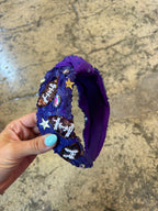 Football Beaded Headband – Jeweled Game Day Headband