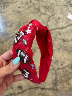 Football Beaded Headband – Jeweled Game Day Headband