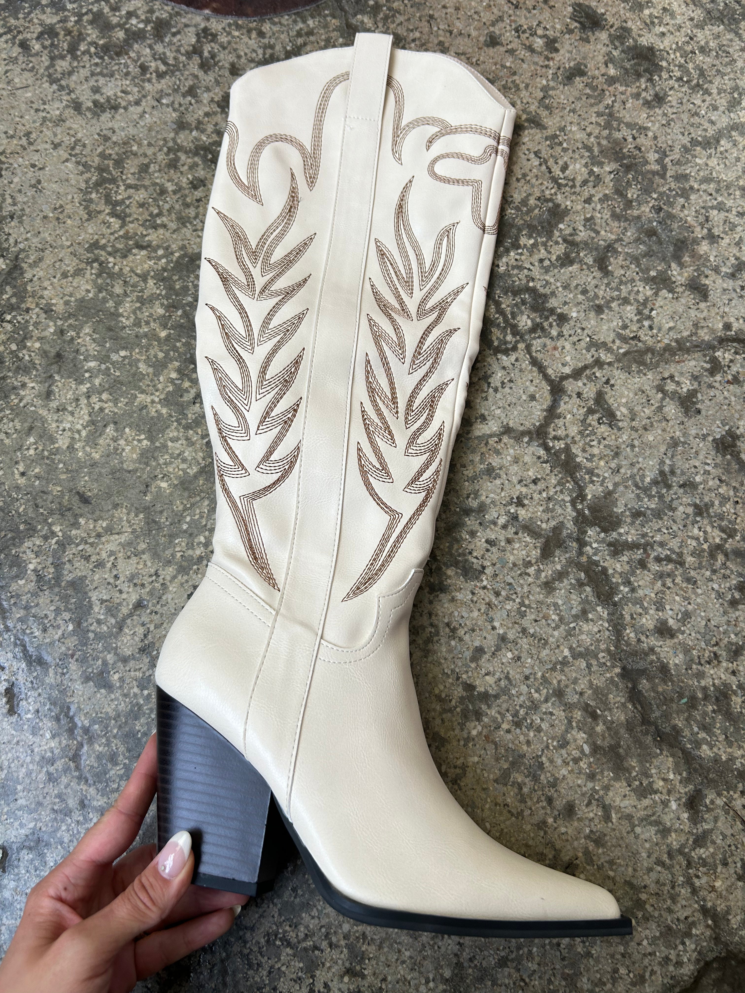 Bronco Knee High Cowboy Boots – Embroidered Western Boots
