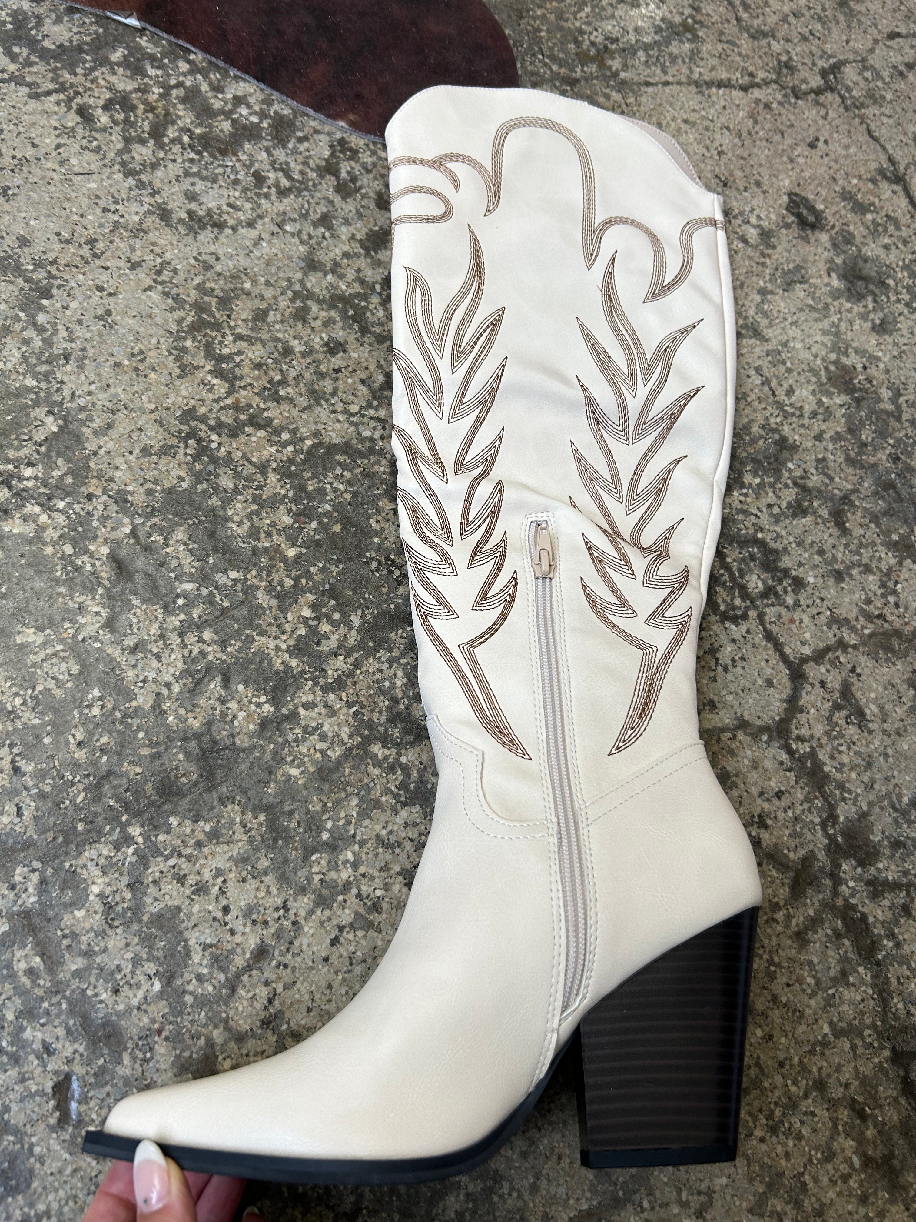 Bronco Knee High Cowboy Boots – Embroidered Western Boots