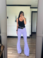 Fiona High Waisted Bell Bottom Flare Jeans – Lavender