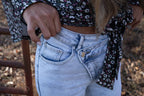 Lucy Asymmetrical Distressed Flare Jeans – High Waisted Viral Denim