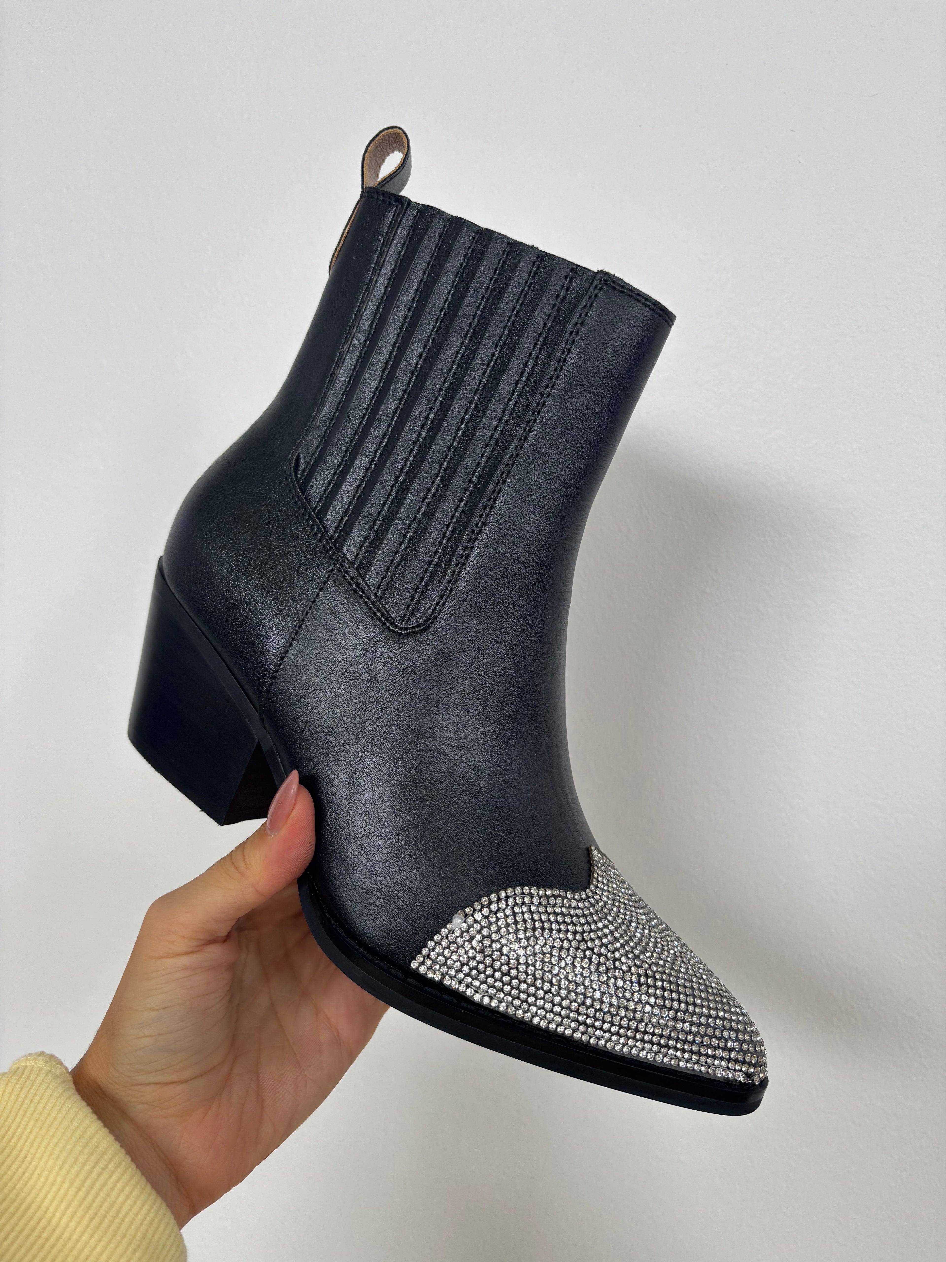 Zuri Rhinestone Cowgirl Boots – Glam Western Mid-Calf Boots