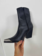 Kai Rhinestone Fringe Cowgirl Boots – Black Studded Western Boots