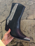 Kai Rhinestone Fringe Cowgirl Boots – Black Studded Western Boots