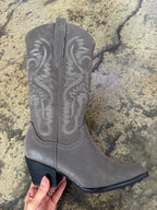 Amaya Charcoal Embroidered Cowgirl Boots – Classic Western