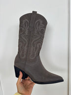 Amaya Charcoal Embroidered Cowgirl Boots – Classic Western