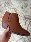 Gwen Cognac Suede Ankle Booties – Western Chelsea Boots