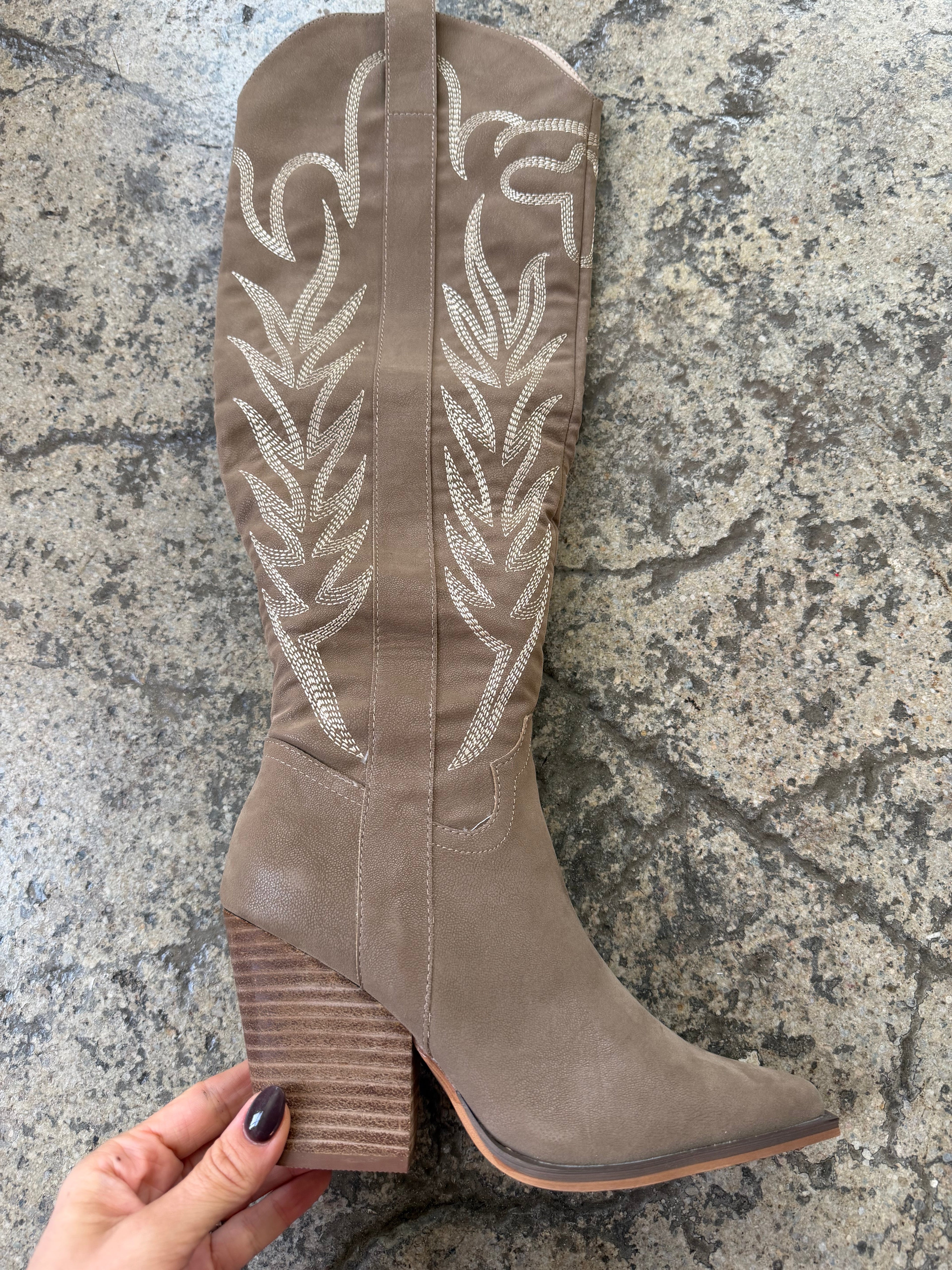Bronco Knee High Cowboy Boots – Embroidered Western Boots