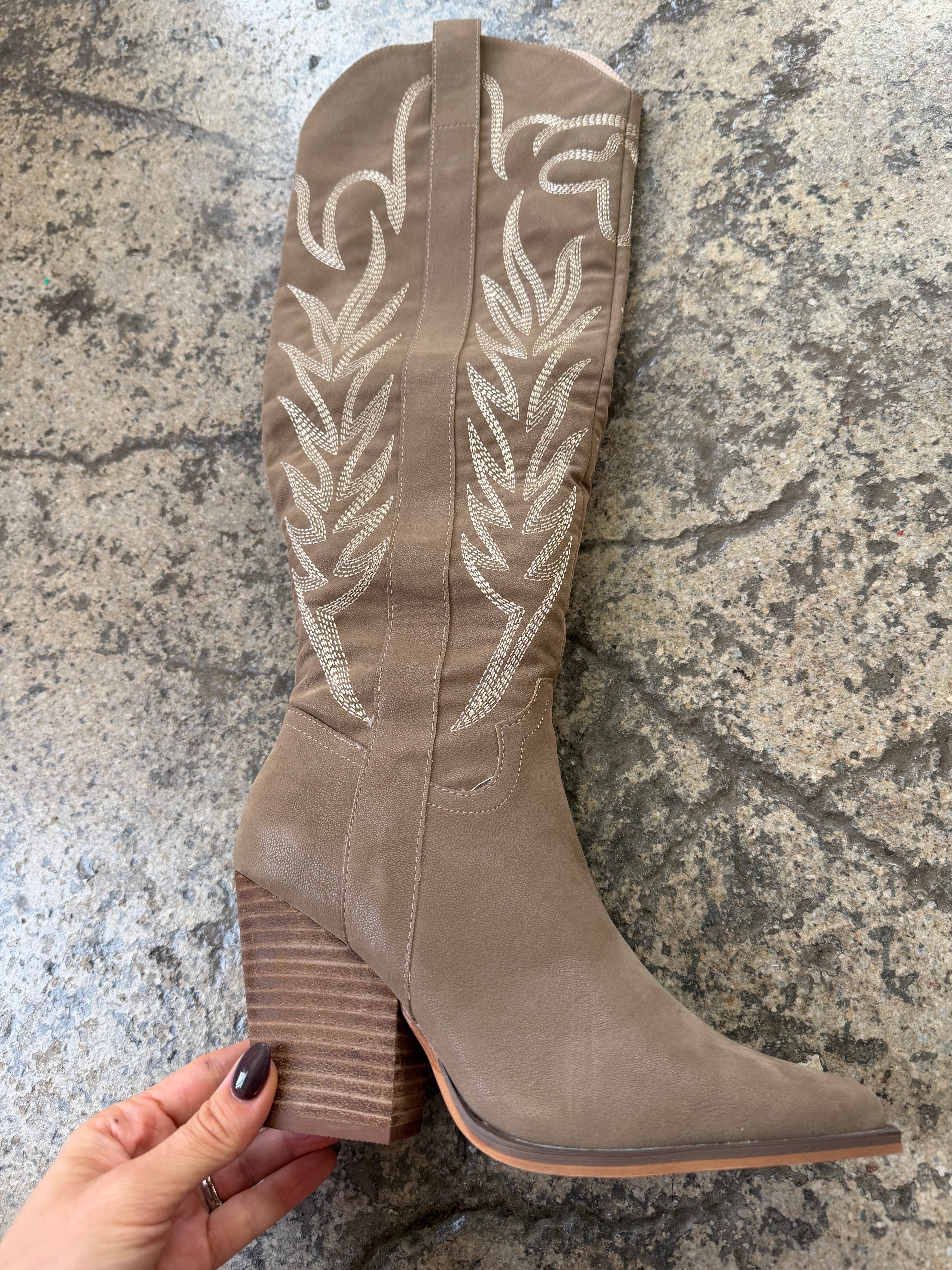 Bronco Knee High Cowboy Boots – Embroidered Western Boots