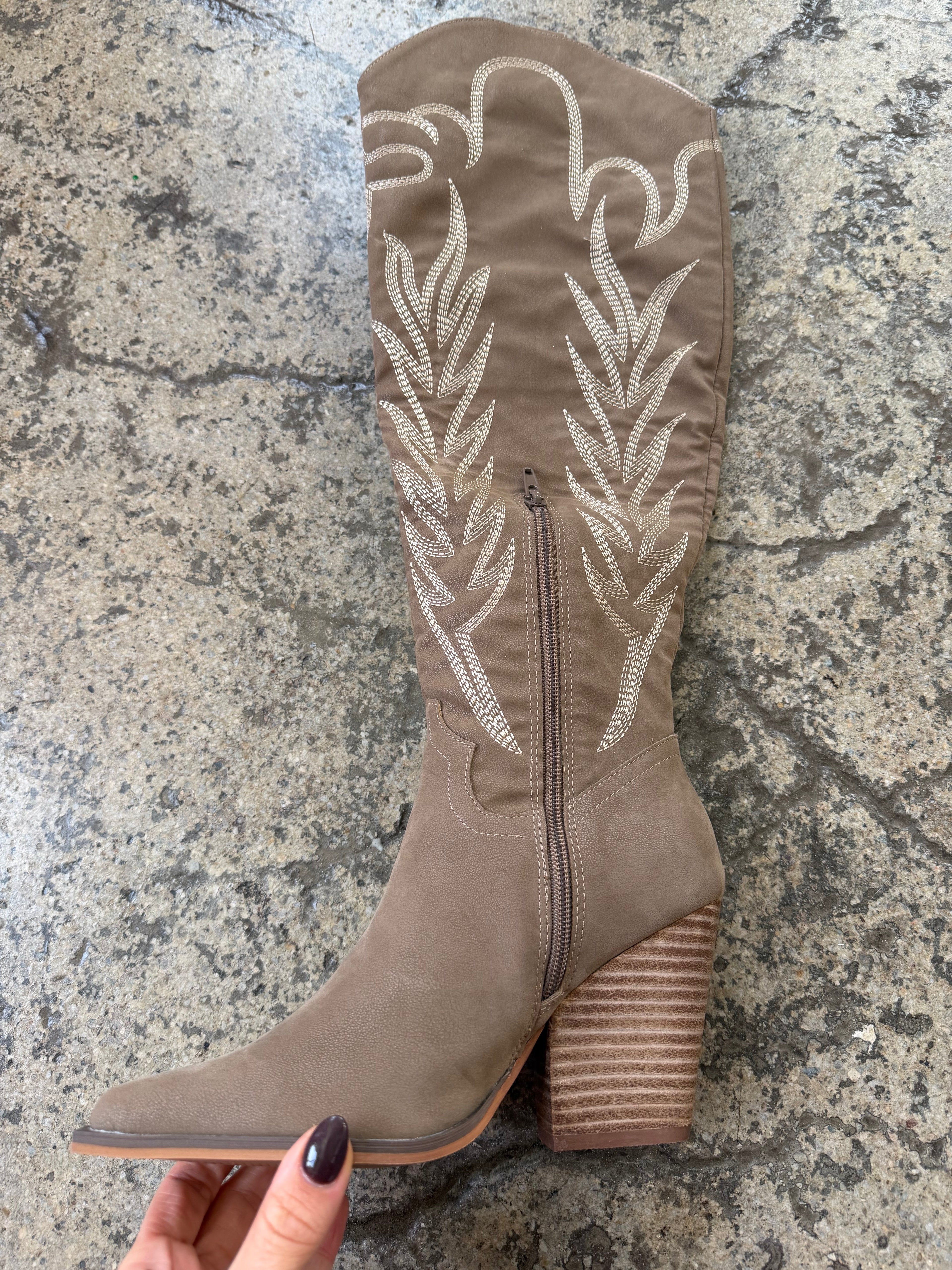 Bronco Knee High Cowboy Boots – Embroidered Western Boots