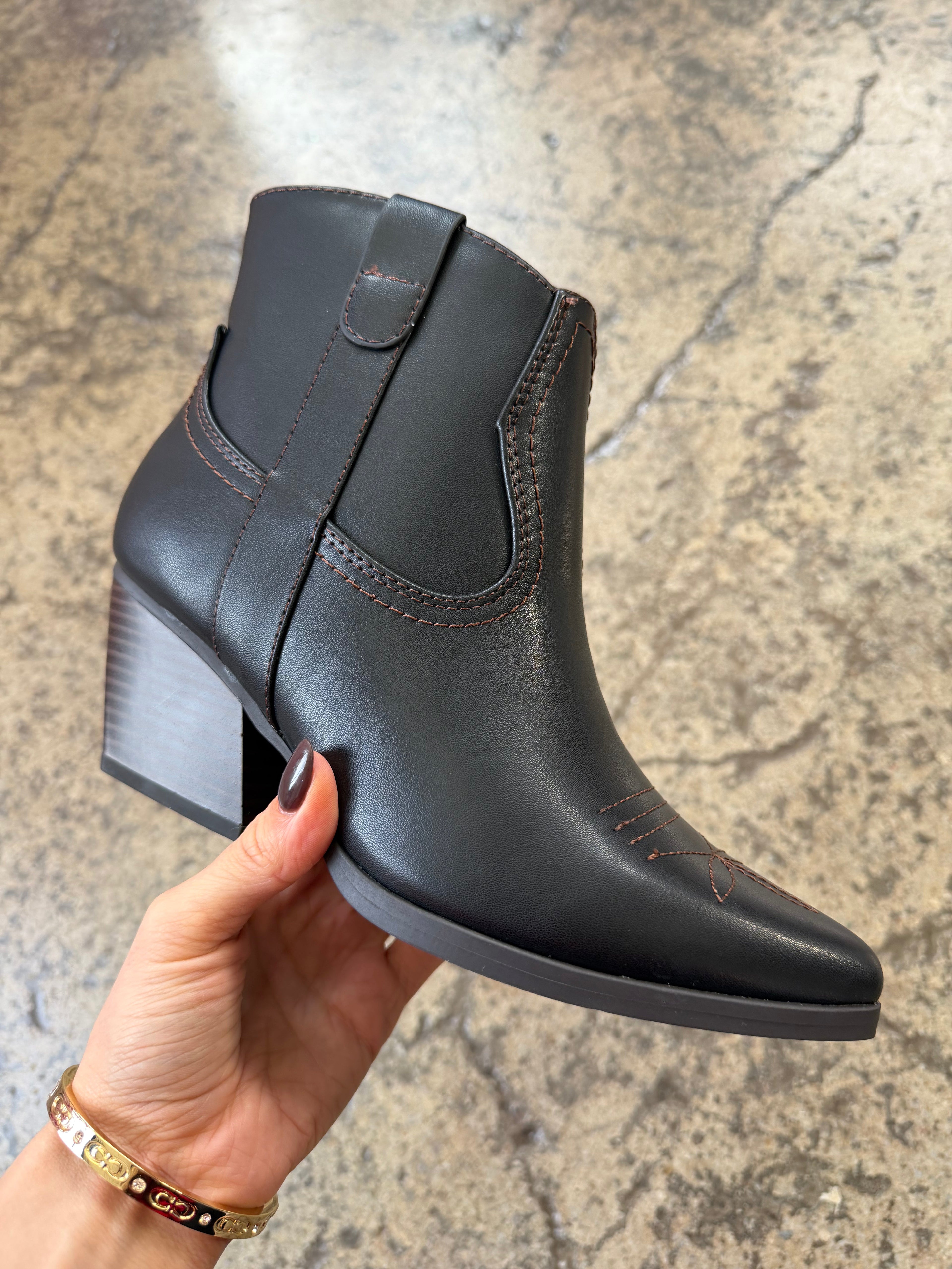 Jolene Embroidered Western Ankle Booties – Pointed Heel Boots