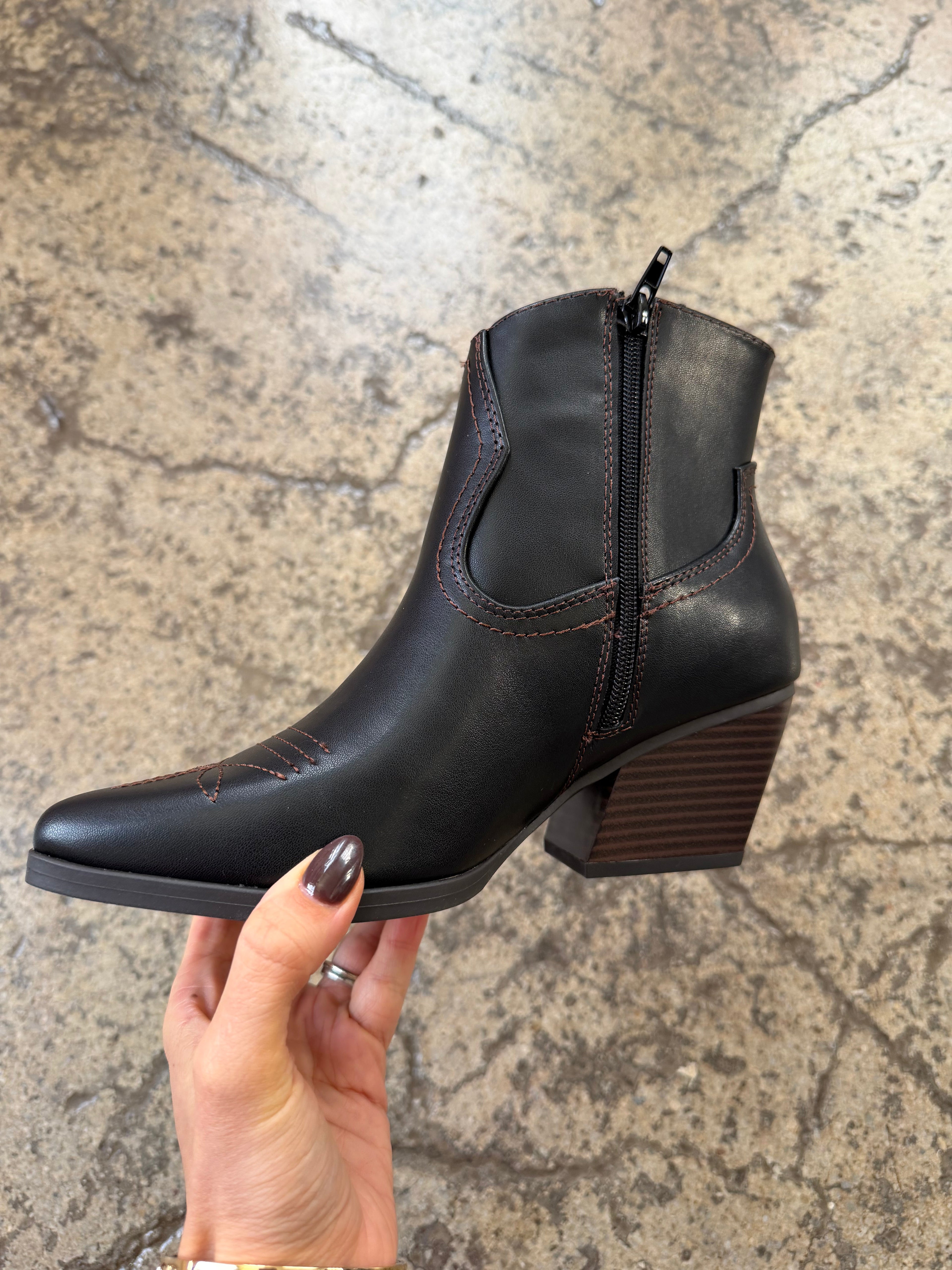 Jolene Embroidered Western Ankle Booties – Pointed Heel Boots