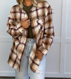 Crisp Breeze Oversized Plaid Flannel Shirt – Button Down