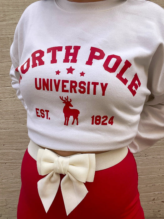 Merry & Bright Bow Belt in White
