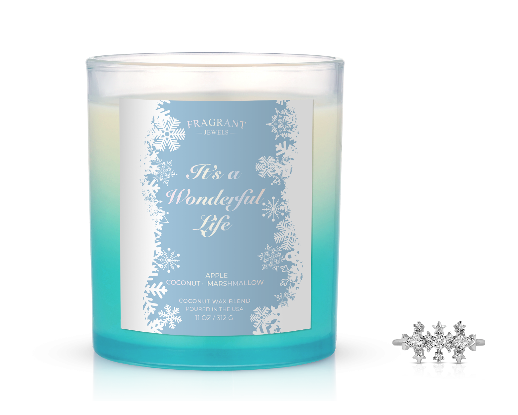 It's a Wonderful Life Jewel Candle with Hidden Surprise Ring | Fragrant Jewels Holiday Collection