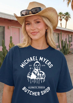 Michael Myers Butcher Shop Graphic Tee – Halloween Horror Shirt