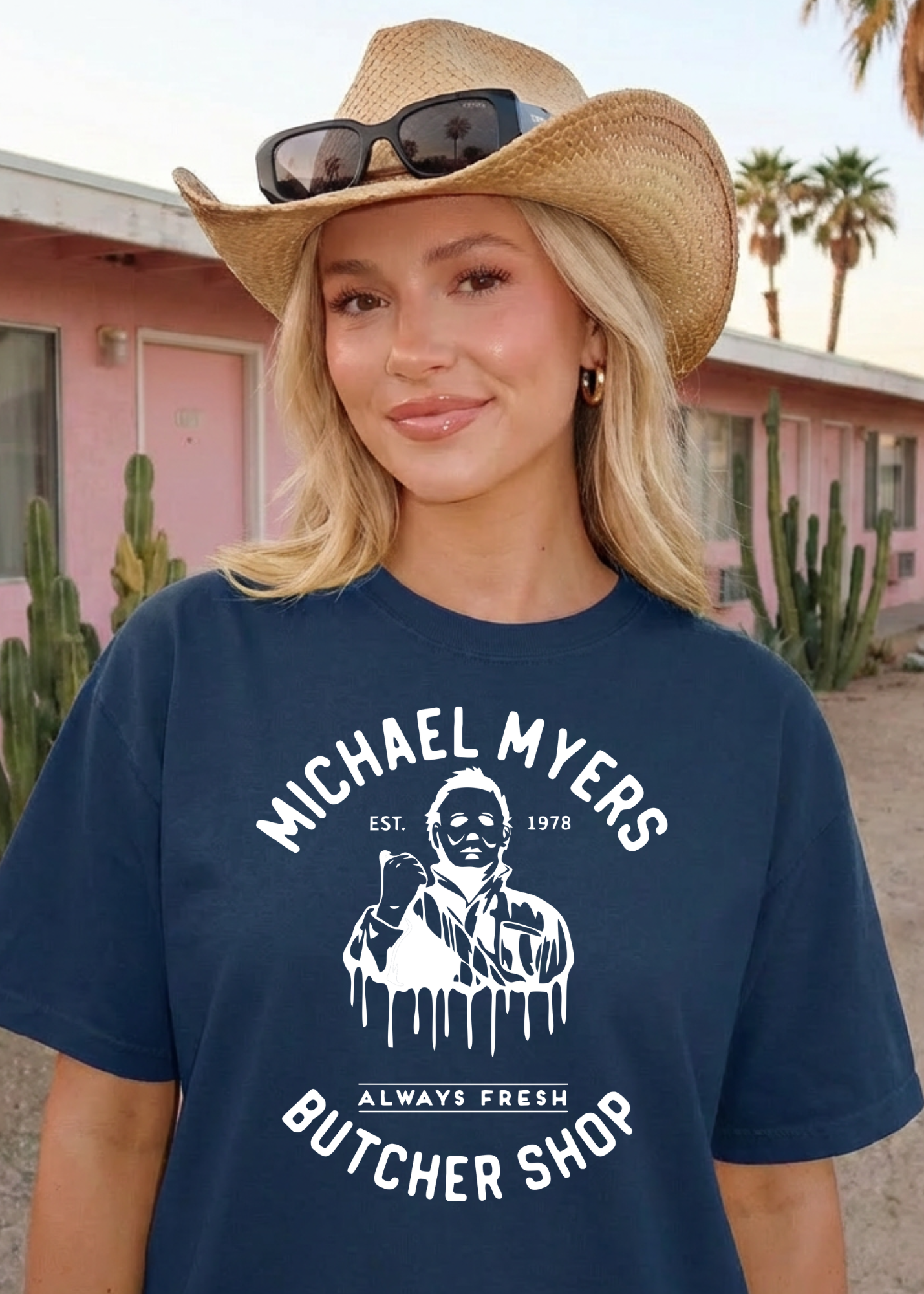 Michael Myers Butcher Shop Graphic Tee – Halloween Horror Shirt