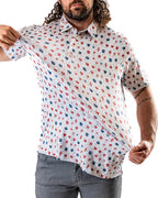 Pins & Aces American Traditional men’s golf polo featuring a bold patriotic Americana and classic tattoo flash-inspired design with an athletic performance fit.
