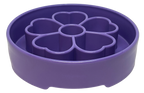 SodaPup Flower eBowl deep slow feeder dog bowl with flower-shaped enrichment ridges, available in pink or purple for medium and large dogs.