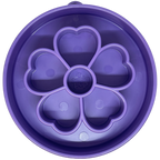 SodaPup Flower eBowl deep slow feeder dog bowl with flower-shaped enrichment ridges, available in pink or purple for medium and large dogs.