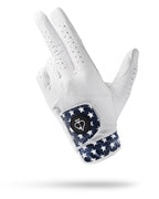 Pins & Aces Premium Tour Stars men’s golf glove made from 100% premium AAA Cabretta leather with a stars-inspired design and moisture-wicking wrist lining.