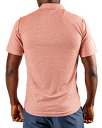 Men’s Phoenix Whirl golf polo by Pins & Aces featuring a bold swirling colorful print, modern blade collar, short sleeves, and athletic performance fit.